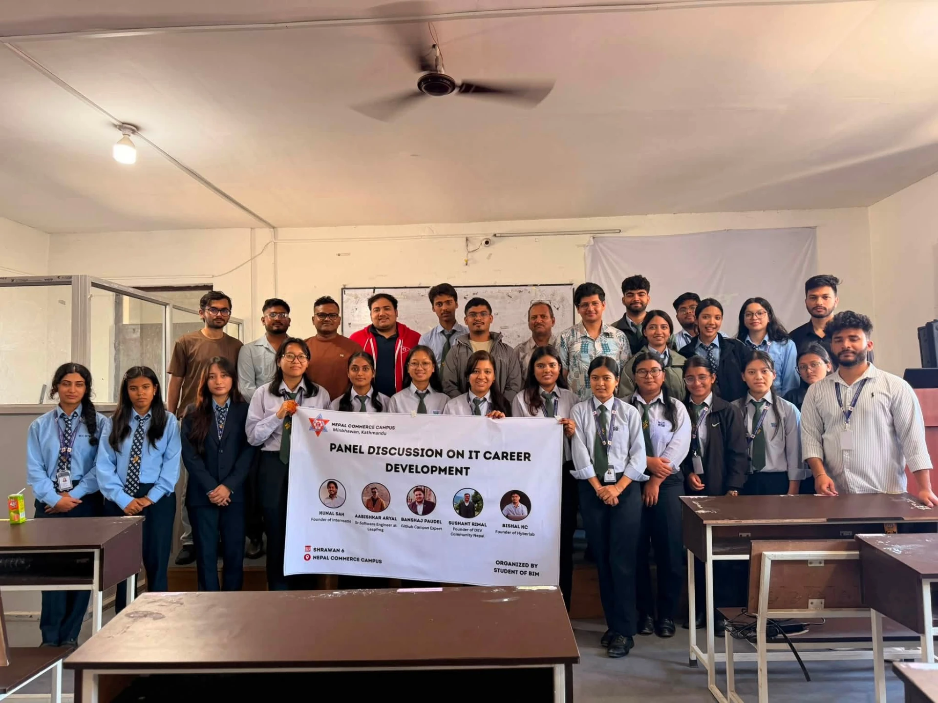 NCC BIM Connect 2026 — Group photo with organisers, panellists, and BIM students