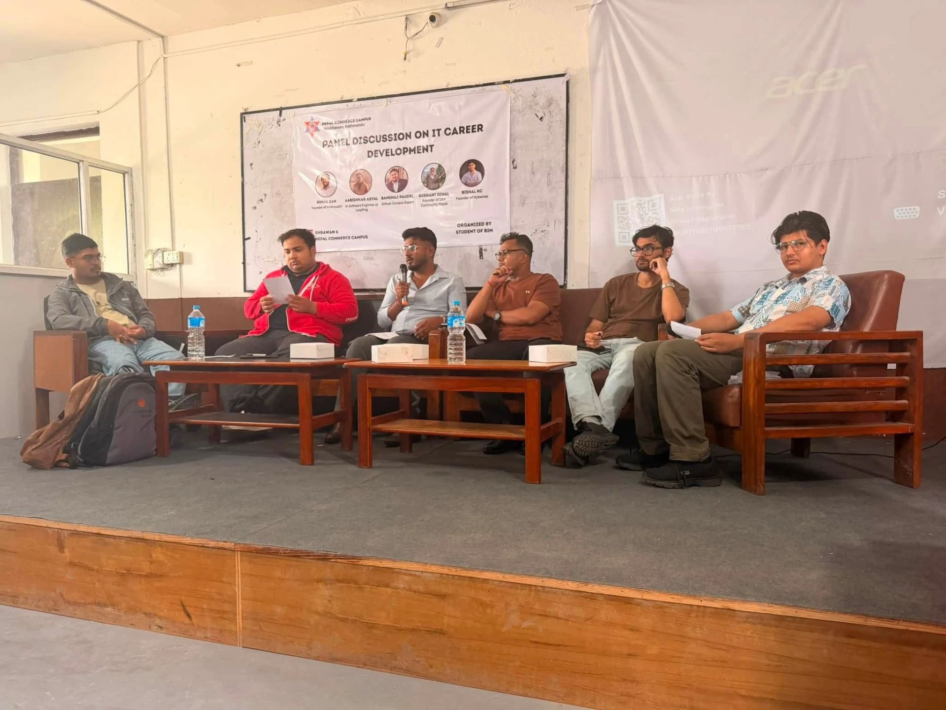 Kunal Sah on the panel at NCC BIM Connect, Nepal Commerce Campus